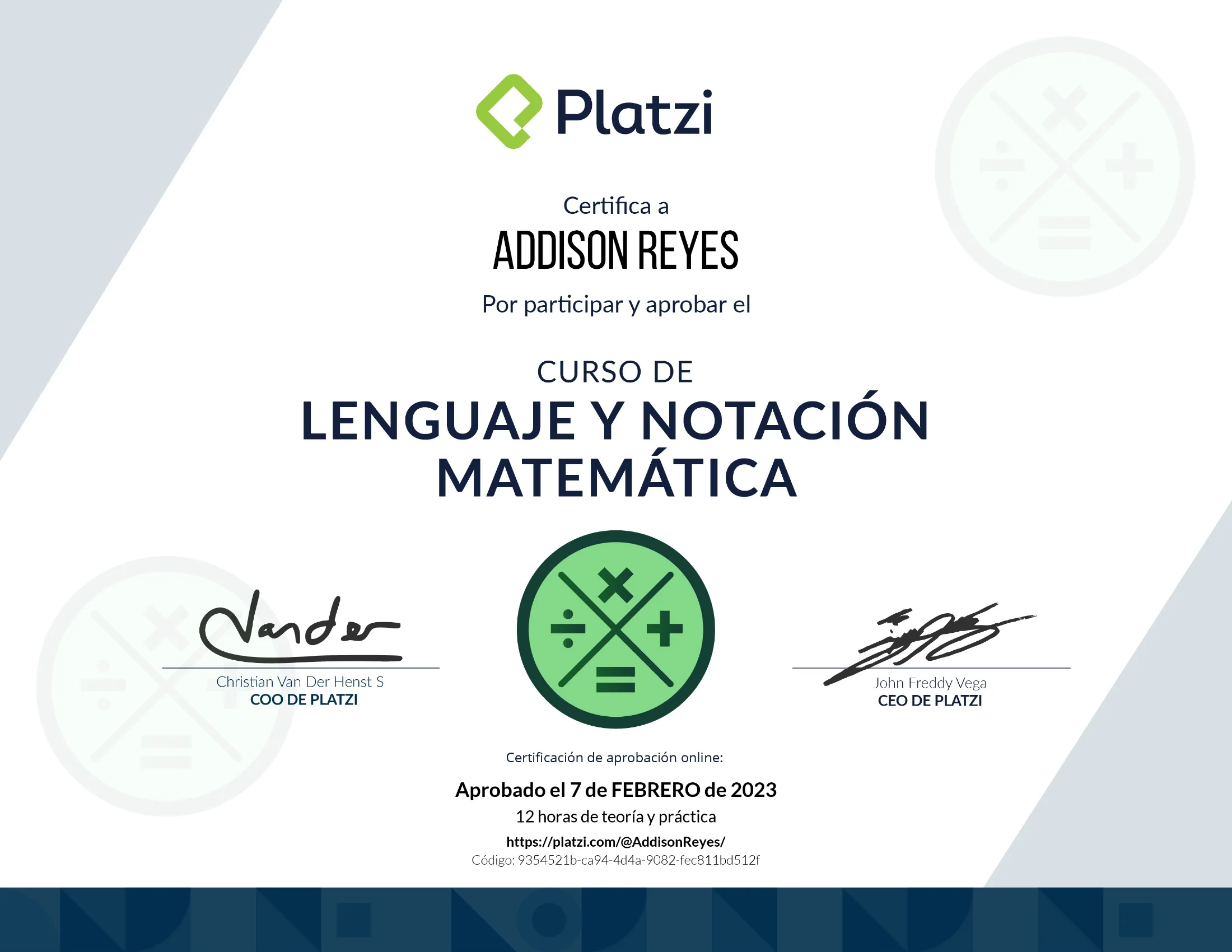 diploma notacion matematica