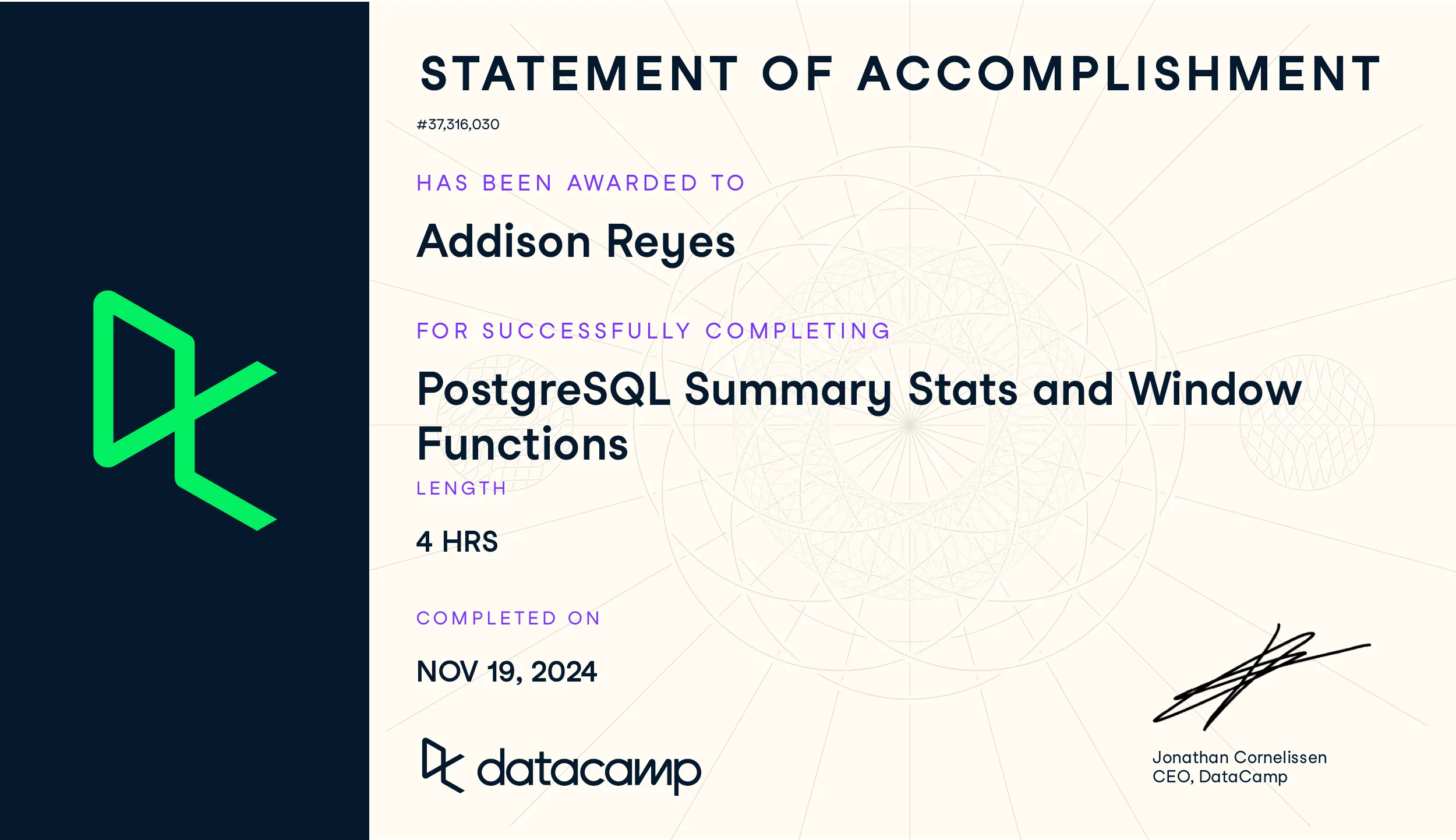 postgresql summary stats and window functions